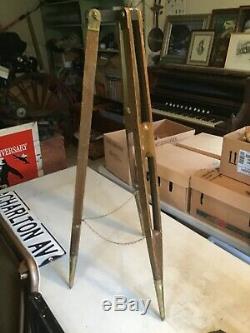 Vintage Compact Wooden Military Aircraft Spotter Tripod