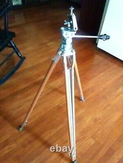 Vintage Craig Thalhammer Wood/Chrome Video Camera Photo Movie Tripod