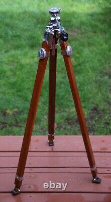 Vintage Craig Thalhammer wood and chrome photography tripod, Los Angeles