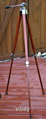 Vintage Craig Thalhammer wood and chrome photography tripod, Los Angeles