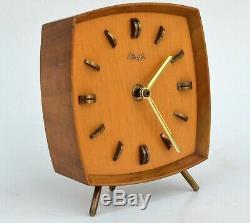 Vintage Danish Design Table Clock Mid Century Tripod Kienzle