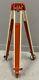 Vintage David White Aluminum Wooden Surveying Tripod Orange Theolodite 9010-3