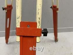Vintage David White Aluminum Wooden Surveying Tripod Orange Theolodite 9010-3