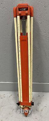 Vintage David White Aluminum Wooden Surveying Tripod Orange Theolodite 9010-3