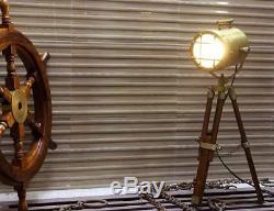 Vintage Decorative Marine Table Lamp Nautical Royal Wooden Tripod Desk Decor