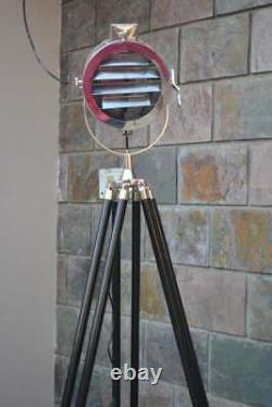 Vintage Design Floor Lamp Tripod Lighting Searchlight Nautical Spot Light Gift