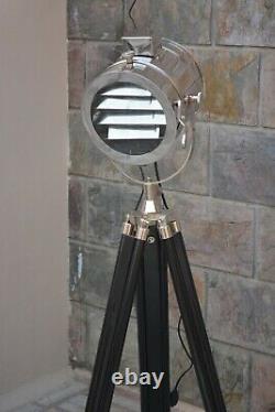 Vintage Design Floor Spot Light Black Wooden Tripod