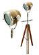 Vintage Design Home Decor Wooden Adjustable Floor Search Light With Tripod Stand