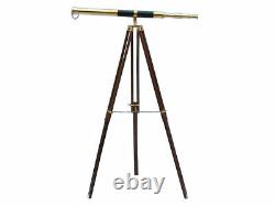 Vintage Design Nautical Telescope With Tripod Stand Watching Brass Spyglass Item
