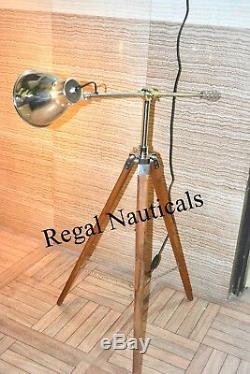 Vintage Designer Floor Cosmo Lamp With Wooden Tripod Searchlight Home Decor Gift