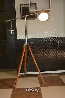 Vintage Designer Floor Cosmo Lamp With Wooden Tripod Searchlight Home Decor Gift
