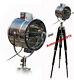 Vintage Designer Floor Lamp With Wooden Tripod Stand Retro Style Chrome Light