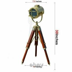 Vintage Designer Royal Nautical Wooden Tripod Floor/Table Lamp LED Lighting