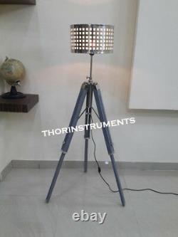 Vintage Designer Wooden Tripod Vintage Looks Lighting Stand Floor Lamp Light