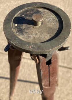 Vintage Dietzgen 1940's Hardwood and Brass Surveyor's Transit Tripod RARE