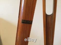 Vintage Dietzgen Tripod 59 Wooden Legs 8 Thread 3 1/2