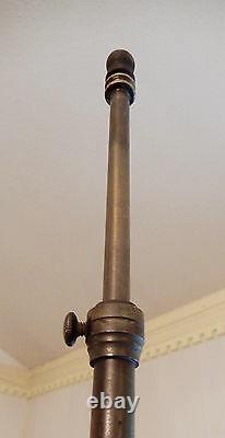 Vintage Dietzgen Wood & Brass Tripod Floor Lamp