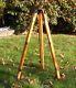 Vintage Dietzgen Wooden Brass Surveying / Transit Telescopic Tripod Stand
