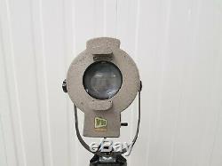 Vintage Dutch Theatre Spotlight Toverli Mounted On Wooden Tripod