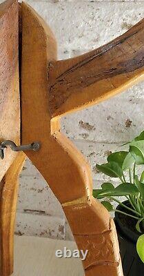 Vintage Egyptian Tourist Carved Wooden Camel Tripod Table Legs /plant Stand 19