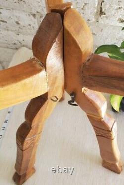 Vintage Egyptian Tourist Carved Wooden Camel Tripod Table Legs /plant Stand 19
