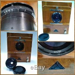 Vintage FKD 13x18cm USSR Russian Wooden Camera + Lens 37 (4,5/300) + tripod