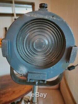 Vintage Floor Lamp Long Theatre Stage Spotlight and Wooden Tripod pat tested