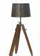 Vintage Floor Lamp Wooden Tripod Adjustable Stand Shade Lamp Vintage Replica