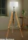 Vintage Floor Lamp Wooden Tripod Stand Marine Nautical Without Shade Gift Decor
