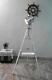 Vintage Floor Search Light Lamp With White Wooden Tripod Spot Light Lamp