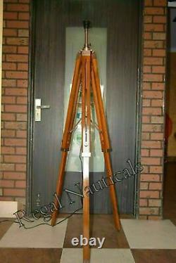 Vintage Floor Tripod Lamp Wooden Stand Home Spotlight Antique Design Marine Gift