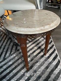 Vintage French Louis XVI style Guéridon Italian Marble Top Tripod Side Table