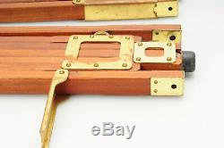 Vintage Graflex Tripod Wood Wooden Brass #488