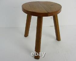 Vintage Hand Carved wood Tripod Milking Stool Pedestal Table Pedestal Barn