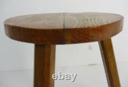 Vintage Hand Carved wood Tripod Milking Stool Pedestal Table Pedestal Barn