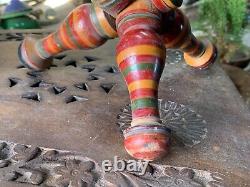 Vintage Handcrafted Wooden Lacquer Multicolored Unique Book Stand Tripod Stand