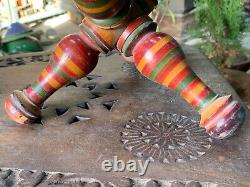 Vintage Handcrafted Wooden Lacquer Multicolored Unique Book Stand Tripod Stand