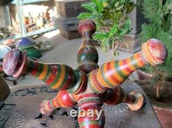 Vintage Handcrafted Wooden Lacquer Multicolored Unique Book Stand Tripod Stand