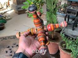 Vintage Handcrafted Wooden Lacquer Multicolored Unique Book Stand Tripod Stand