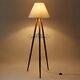 Vintage Handmade Wooden Tripod Floor Lamp For Living Room, Bedroom Modern Lamp