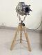 Vintage Hollywood Nautical Mini Wooden Spot Light Tripod Table Lamp