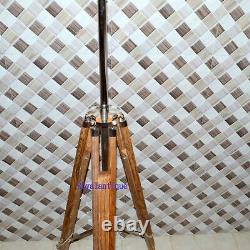 Vintage Home Decor Wooden Lamp Shade Stand Floor Tripod Adjustable Wood Stand