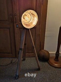 Vintage Industrial Antique Tripod Mounted Spotlight. Bespoke