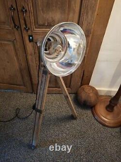 Vintage Industrial Antique Tripod Mounted Spotlight. Bespoke