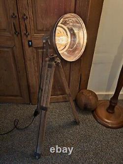 Vintage Industrial Antique Tripod Mounted Spotlight. Bespoke