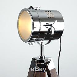 Vintage Industrial Photography Film Studio Adjustable Wooden Tripod Floor Lamp