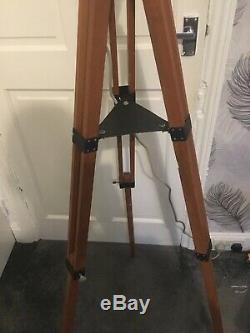 Vintage Industrial Search Light/ Spot Light. On Hard Wood Tripod