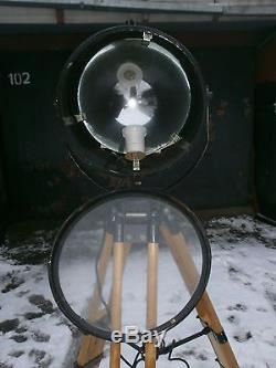 Vintage Industrial Wooden Tripod Light Lamp