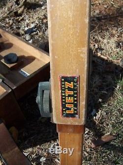 Vintage K & E Keuffel & Esser Surveyors Transit Level Wooden Tripod Lietz Pole