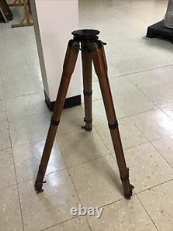 Vintage K&E Wood Camera/Surveyor Adjustable Height Tripod to approx. 58